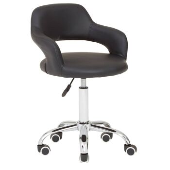 Black PU Home Office Chair with Curved Back 2