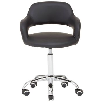 Black PU Home Office Chair with Curved Back 3