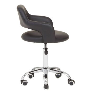 Black PU Home Office Chair with Curved Back 4