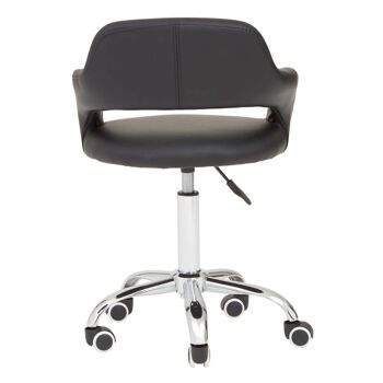 Black PU Home Office Chair with Curved Back 5