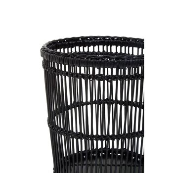 Black Rattan and Bamboo Waste Bin 9