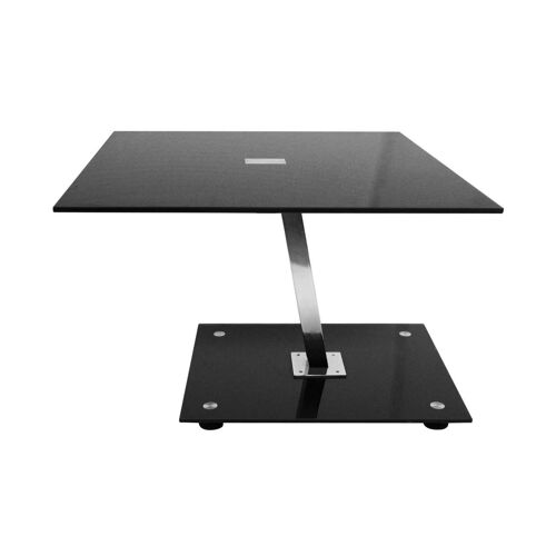 Black Tempered Glass Top End Table