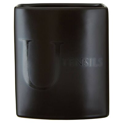 Black Text Utensil Jar