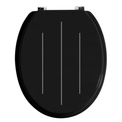 Black Toilet Seat with Diamante Detail