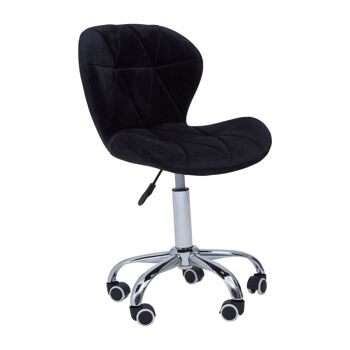 Black Velvet Quilted Home Office Chair 2