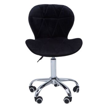 Black Velvet Quilted Home Office Chair 3