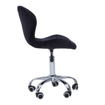 Black Velvet Quilted Home Office Chair 4