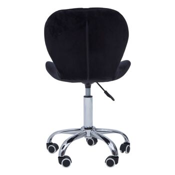 Black Velvet Quilted Home Office Chair 5