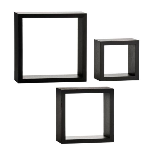 Black Wall Cubes - Set of 3