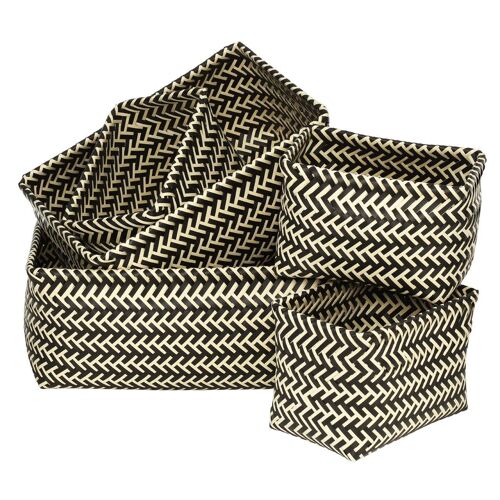 Black/White Woven Storage Baskets