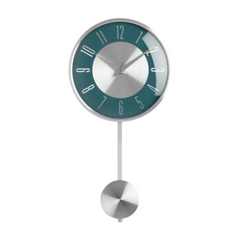 Blue and Silver Metal Pendulum Wall Clock 1