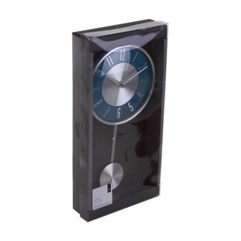 Blue and Silver Metal Pendulum Wall Clock 3