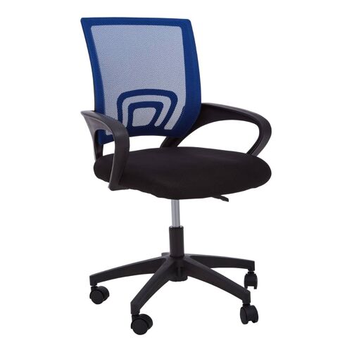 Blue Home Office Chair with Black Arms
