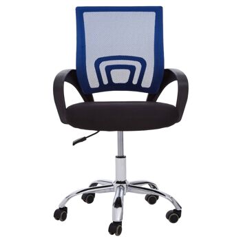 Blue Home Office Chair with Black Arms and 5-wheeler Base 3