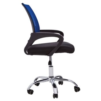 Blue Home Office Chair with Black Arms and 5-wheeler Base 4