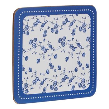 Blue Rose Coasters - Set of 4 3