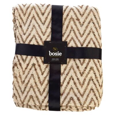 Bosie Beige Woven Chevron Throw