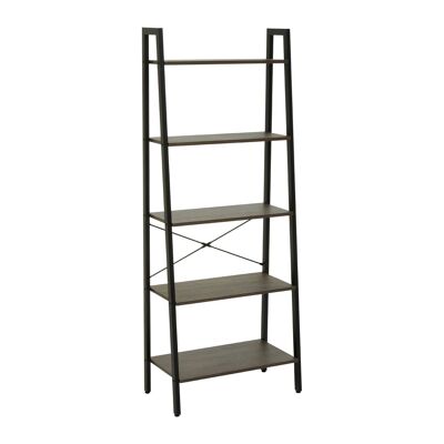 Bradbury Five Tier Dark Oak Veneer Ladder Shelf Unit