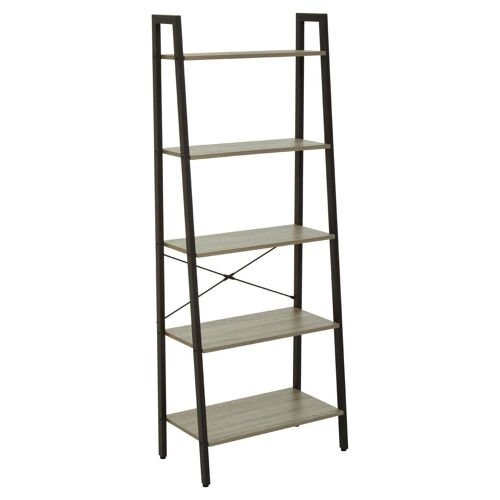 Bradbury Five Tier Grey Oak Veneer Ladder Shelf Unit
