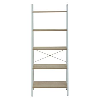 Bradbury Five Tier Natural Oak Veneer Ladder Shelf Unit 3