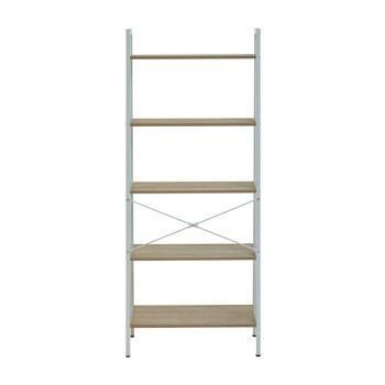 Bradbury Five Tier Natural Oak Veneer Ladder Shelf Unit 5