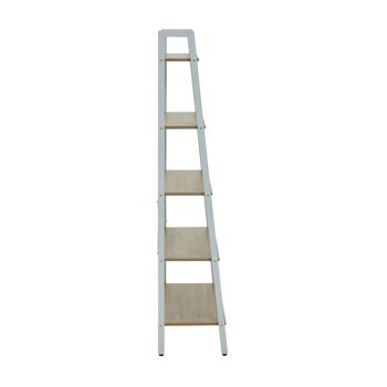 Bradbury Five Tier Natural Oak Veneer Ladder Shelf Unit 9