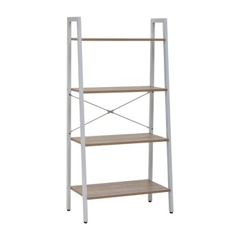 Bradbury Four Tier Natural Oak Veneer Ladder Shelf Unit 1
