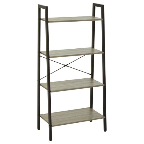 Bradbury Four Tier Grey Oak Veneer Ladder Shelf Unit