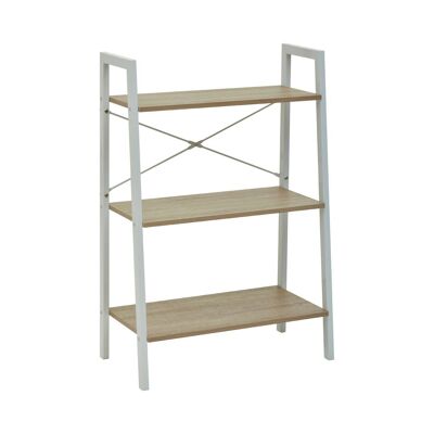 Bradbury Three Tier Natural Oak Veneer Ladder Shelf Unit