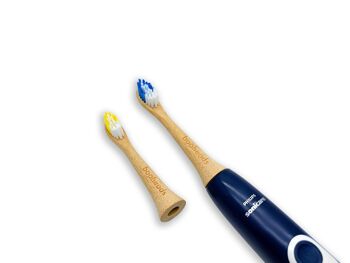 booheads Soniboo - 4PK - Têtes de brosse à dents électrique en bambou - Multicolore | Compatible Sonicare | Biodégradable Écologique Durable 4