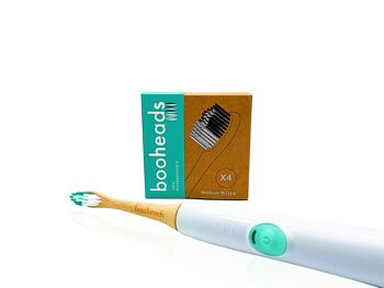 booheads Soniboo - 4PK - Têtes de brosse à dents électrique en bambou - Multicolore | Compatible Sonicare | Biodégradable Écologique Durable 2