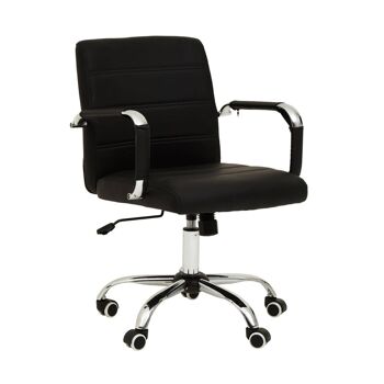 Brent Black Leather Effect And Chrome Home Office Chair 1