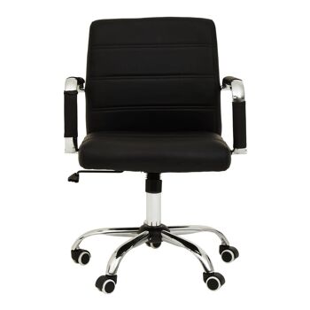 Brent Black Leather Effect And Chrome Home Office Chair 3
