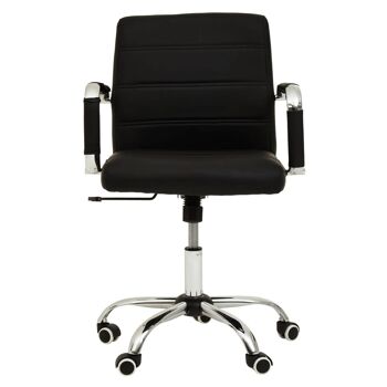 Brent Black Leather Effect And Chrome Home Office Chair 4