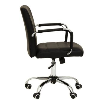 Brent Black Leather Effect And Chrome Home Office Chair 5