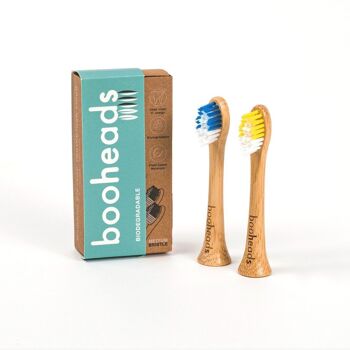 Soniboo - Têtes de brosse à dents électrique en bambou compatibles avec Sonicare* | Nettoyage en profondeur 2PK 1