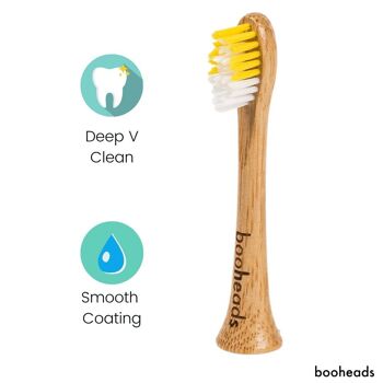 Soniboo - Têtes de brosse à dents électrique en bambou compatibles avec Sonicare* | Nettoyage en profondeur 2PK 3