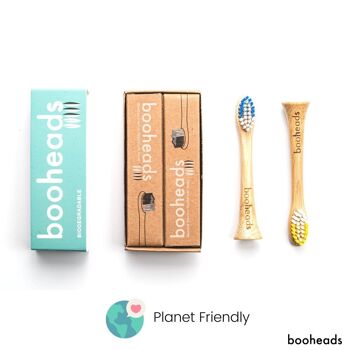 Soniboo - Têtes de brosse à dents électrique en bambou compatibles avec Sonicare* | Nettoyage en profondeur 2PK 4