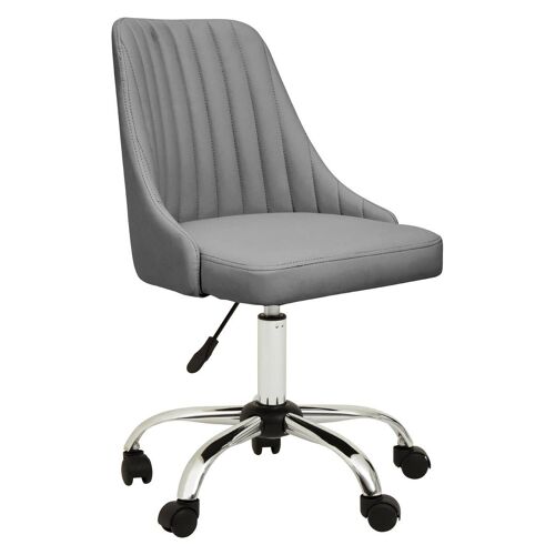 Brent Grey Leather Effect Home Office Chair