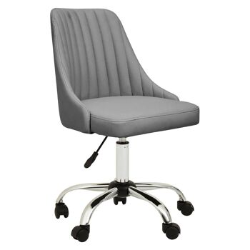 Brent Grey Leather Effect Home Office Chair 1