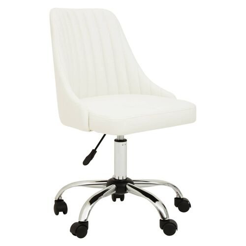Brent Off-White Leather Effect Home Office Chair