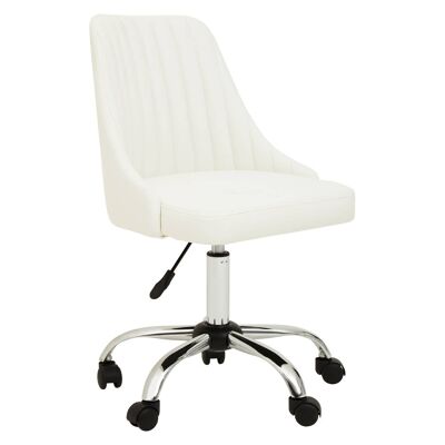 Brent Off-White Leather Effect Home Office Chair