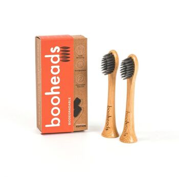 Soniboo - Têtes de brosse à dents électrique en bambou et charbon de bois compatibles avec Sonicare* | Blanchiment propre 2PK 1