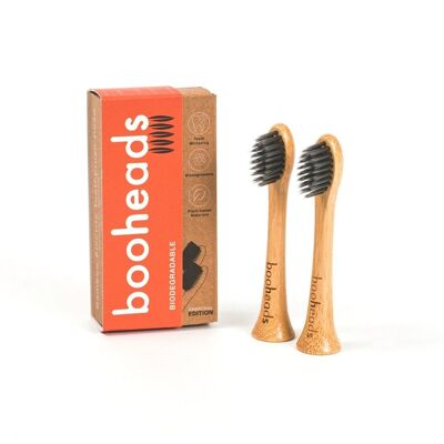 Soniboo - Testine per spazzolino elettrico in bambù carbone compatibili con Sonicare* | Sbiancamento pulito 2PK