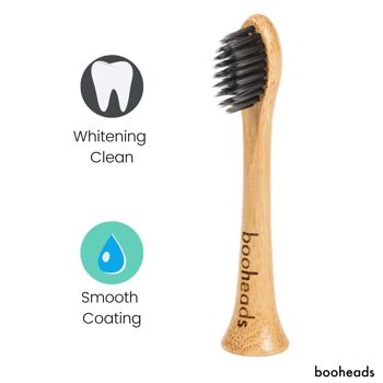 Soniboo - Têtes de brosse à dents électrique en bambou et charbon de bois compatibles avec Sonicare* | Blanchiment propre 2PK 3
