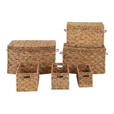 Brown Washed Storage Baskets – Set of 6