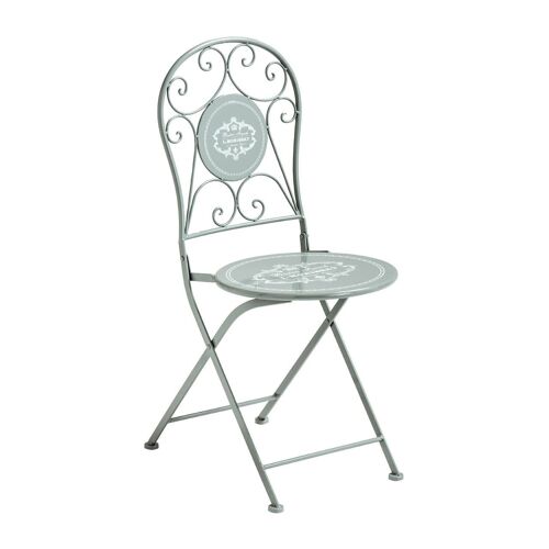 Cafe Cassis Grey Metal Chair