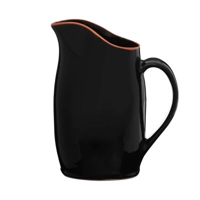 Calisto Black Glazed Terracotta Pitcher