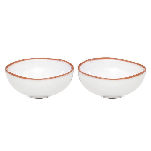 Calisto White Glazed Mini Bowls - Set of 2