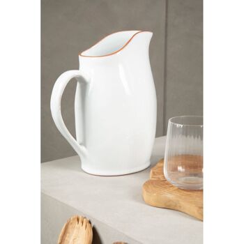 Calisto White Glazed Terracotta Pitcher 5